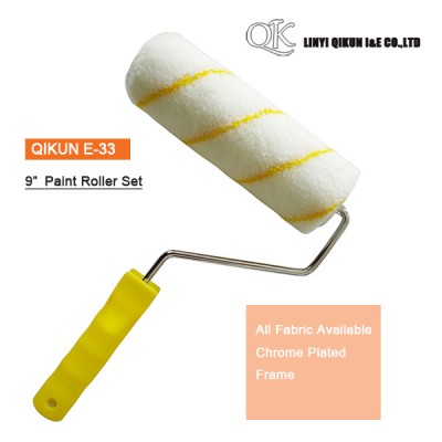 E-33 Hardware Decorate Paint Hand Tools Fabric Cloth 9" Paint Roller with Frame Handle