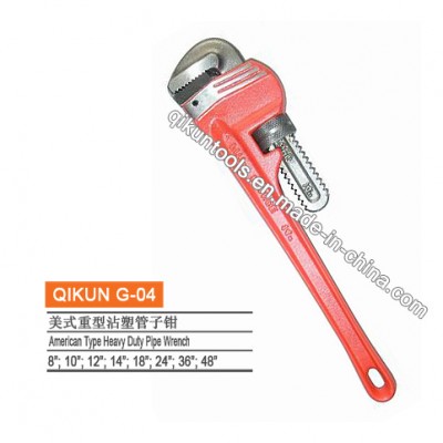 G-04 Construction Hardware Hand Tools Three Bars Polished American Type Pipe Wrench